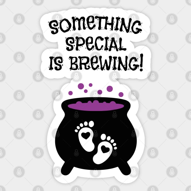 Something Special is Brewing, Halloween Costume for Pregnant Women Sticker by yass-art